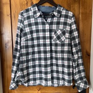 New W/tags- Tommy Hilfiger Navy, Red & White Plaid Button-Up Shirt
